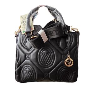 # 53 Valentino Orlandi Black Quilted Crossbody Bag
